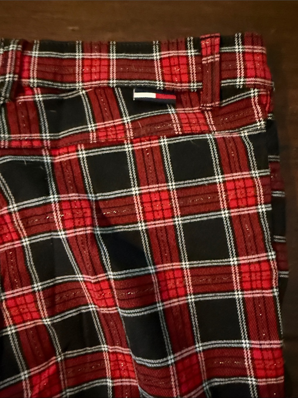 Tommy Jeans Tommy Hilfiger Y2K vintage retro red/black tartan plaid pants size 5 - Picture 11 of 15